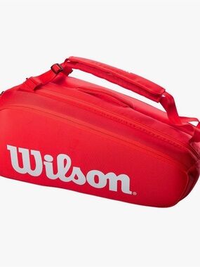 Wilson Super Tour 9pack bag in red/white